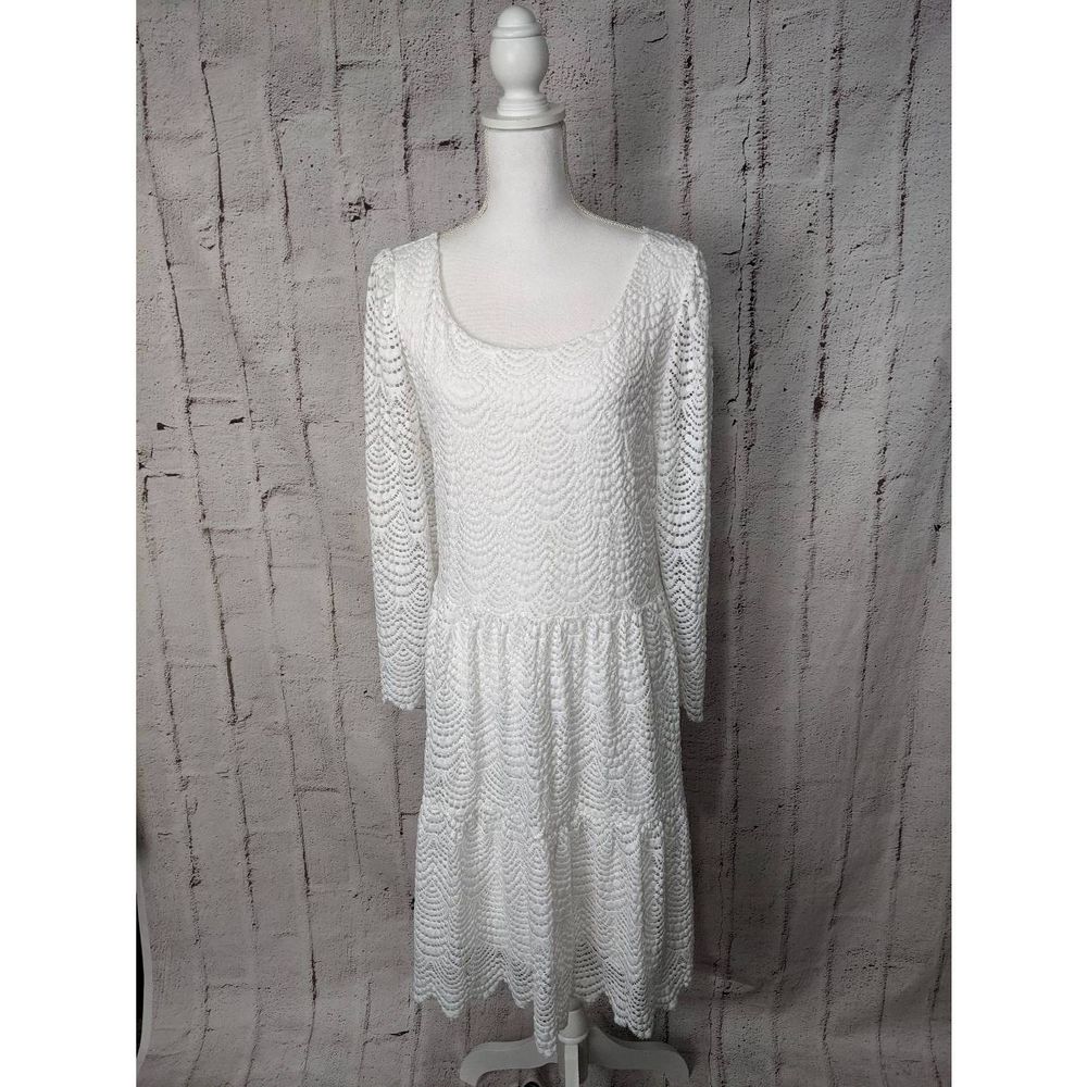Lilly Pulitzer Women's Geanna Resort White Scalloped Shell Lace Dress Sz XXL 2XL - Picture 10 of 14